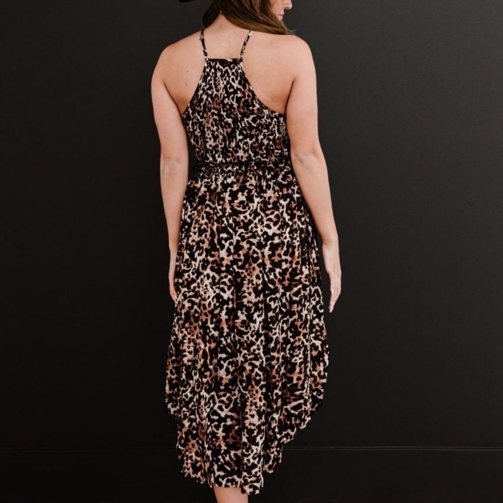 New! 💕 ODDI Animal Talk Leopard Print Midi Dress - Picture 9 of 9